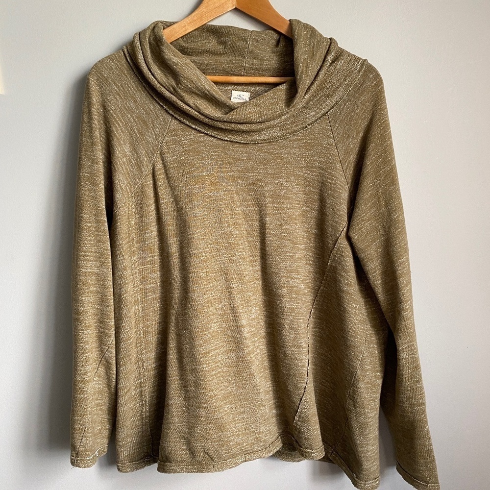 O'Neill Women's Army/Olive Green Cowl Neck Pullover Sweatshirt‎ Size X-Large